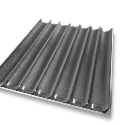 RK Bakeware China Foodservice NSF سیکونی شیشه ای 800*600mm 8 فلوت کانال آلومینیوم French Baguette Baking Tray