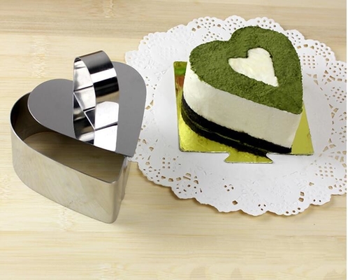 RK Bakeware China Foodservice NSF فولاد ضد زنگ شکل قلب Mousse Ring Mold Lamy قالب کیک پنیر