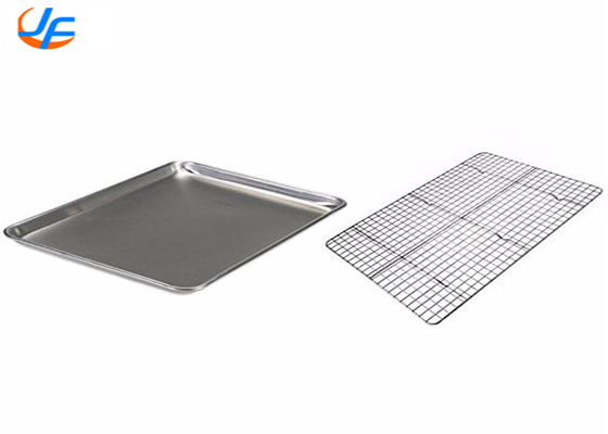 RK Bakeware China-Half Size 16 Gauge Wire in Rim Aluminum Baking Tray با قفسه خنک کننده پای دار