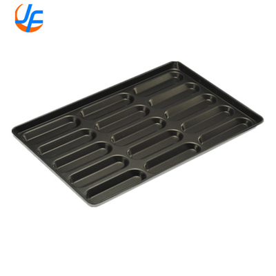 RK Bakeware چین خدمات غذایی تجاری سیلیکون شیشه ای هوت داگ بن پان برای نانوایی عمده فروشی