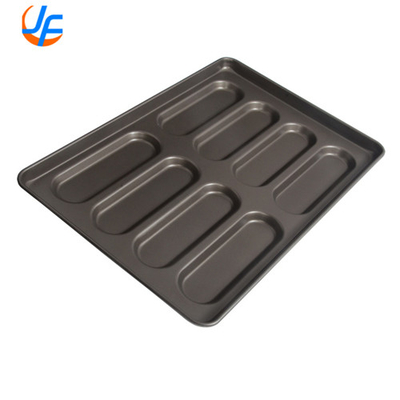 RK Bakeware چین خدمات غذایی تجاری سیلیکون شیشه ای هوت داگ بن پان برای نانوایی عمده فروشی