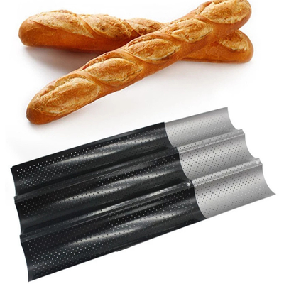 RK Bakeware China Foodservice NSF قالب های سوراخ شده 3-Slot Baguette سینی نان پختن فرانسوی