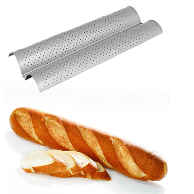 RK Bakeware China Foodservice NSF قالب های سوراخ شده 3-Slot Baguette سینی نان پختن فرانسوی