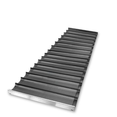 RK Bakeware China Foodservice NSF سیکونی شیشه ای 800*600mm 8 فلوت کانال آلومینیوم French Baguette Baking Tray