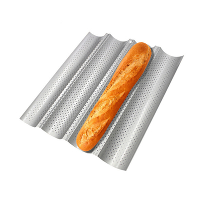 RK Bakeware China Foodservice NSF 5 Loaf Glazed Aluminum Baguette سینی پخت و پز نان فرانسوی