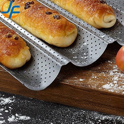 RK Bakeware China Foodservice NSF 5 Loaf Nonstick آلومینیوم یوروگلیس باگیت سینی نان پختن/ نان پختن فرانسوی