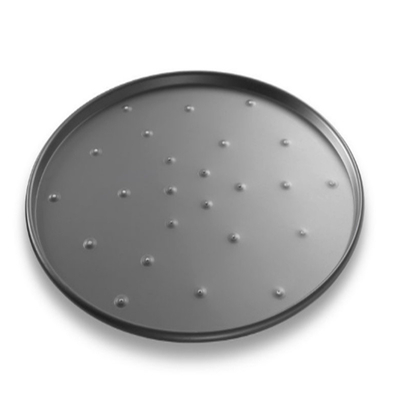 RK Bakeware China Foodservice NSF 9 اینچ آنودیزه آلومینیوم دور پن پیتزا سوراخ شده