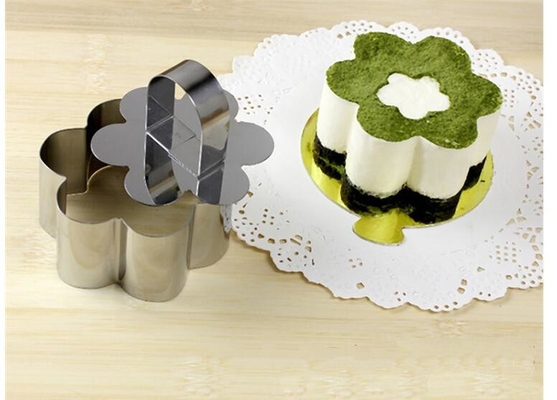 RK Bakeware China Foodservice NSF 304 حلقه کیک گل از فولاد ضد زنگ، حلقه شیرینی زیبا قالب های سفارشی اندازه