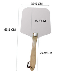 12&quot;*14&quot;*25&quot; پیتزا چرخش پوست قابلمه چوبی تاشو آلومینیوم پوست پیتزا