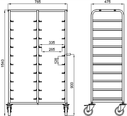 RK Bakeware China Foodservice NSF 600 × 400 mm Trolley Trolley Trolley Trolley Trolley Trolley از فولاد ضد زنگ