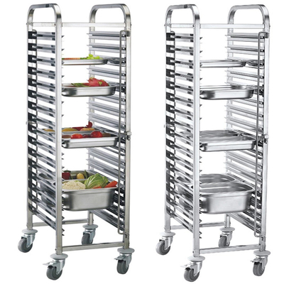 201 304 316 فولاد ضد زنگ درجه غذایی 32 سینی سینی سینی / Gastronorm Trolley / Food Trolley برای فروش