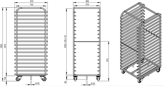 Rk Bakeware چین-فلز ضد زنگ رول در 800X600 نان پختن قفسه برای Revent قفسه اجاق