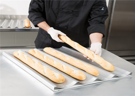 RK Bakeware China Foodservice NSF 5 اسلات آلومینیوم بیگوت سینی پخت و پز نان فرانسوی شیشه ای